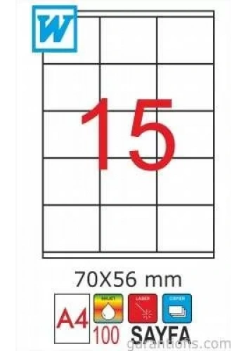 GoldMoon 2079 Laser A4 Sayfa Etiketi 70x56mm (100 lü Paket)