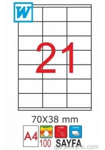 GoldMoon 2088 Laser A4 Sayfa Etiketi 70x38mm (100 lü Paket)
