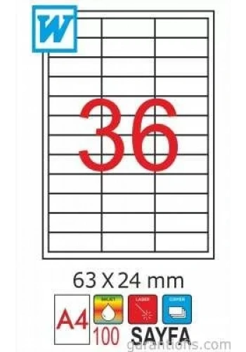 GoldMoon 2025 Laser A4 Sayfa Etiketi 63x24mm (100 lü Paket)