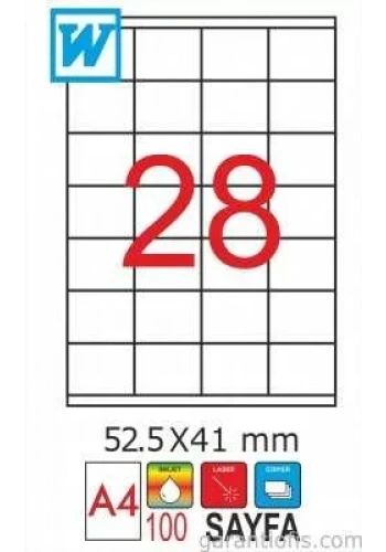 GoldMoon 2035 Laser A4 Sayfa Etiketi 52,5X41mm (100 lü Paket)
