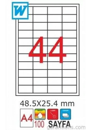 GoldMoon 2030 Laser A4 Sayfa Etiketi 48,5 x 25,4mm (100 lü Paket)