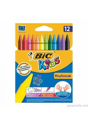 Bic Plastidecor Silinebilir Mum Pastel Boya (12 Renk)