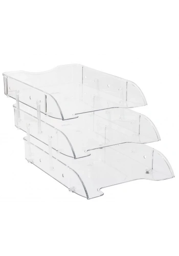 Kraf 829G Hareketli 3 lü Şeffaf Evrak Rafı