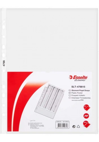 Esselte Poşet Dosya A4 Şeffaf SLT-4798 (100 lü Paket)