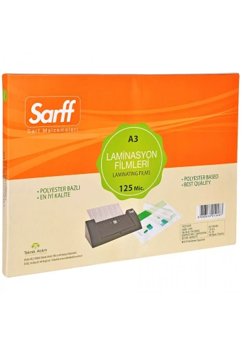 Sarff 125 Mikron A3 PVC Laminasyon Filmi (100 lü Paket)