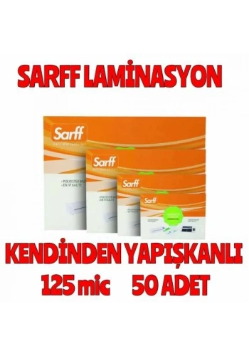Sarff 125 Mikron Yapışkanlı A4 PVC Laminasyon Filmi (50 li Paket)