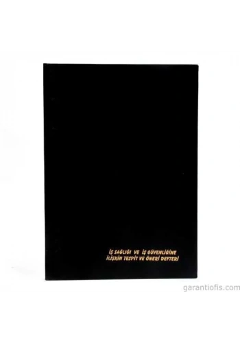 Dilman İş Sağlığı ve Güvenliğine İlişkin Tespit ve Öneri Defteri (Ciltli - Numaralı)