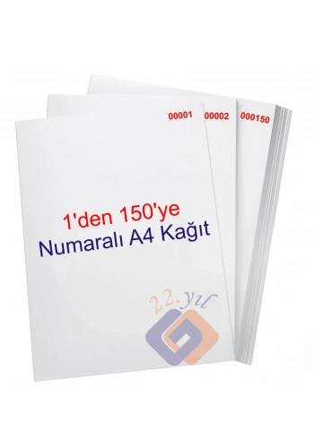 1 den 150 ye Numaralı A4 Fotokopi Kağıdı
