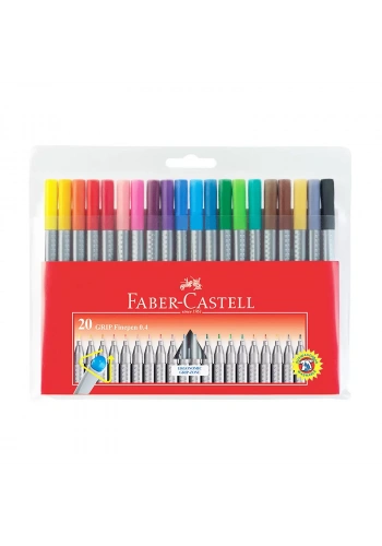 FABER-CASTELL GRİP FİNEPEN 0.4mm KEÇE UÇ 20 RENK POŞET (151620)