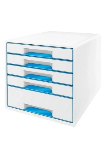 Leitz 5214 WOW Metalik Mavi 5 Çekmeceli Evrak Rafı