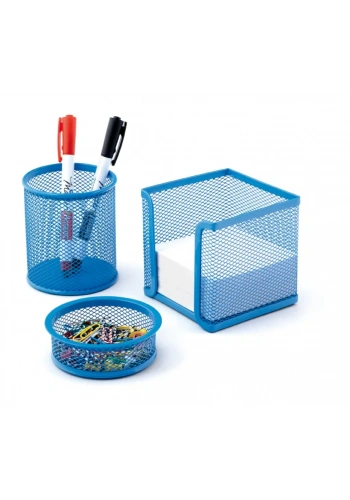 Mas 505 Rainbow Mavi Metal Üçlü Kalemlik Set