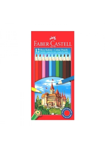 FABER-CASTELL KURU BOYA TAM BOY 12 RENK KARTON KUTULU (116312)