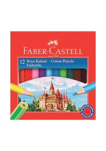 FABER-CASTELL KURU BOYA YARIM BOY 12 RENK KARTON KUTU (116412)
