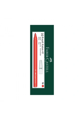 FABER-CASTELL 45 KEÇELİ KALEM KIRMIZI 10LU (155003)