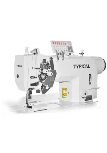 Typical GC-9450-MD3 Çift İğne Küçük Mekik İptalli İplik Kesicili Kilit Dikiş Mikro Yağlamalı Direct Drive Orta Mat için