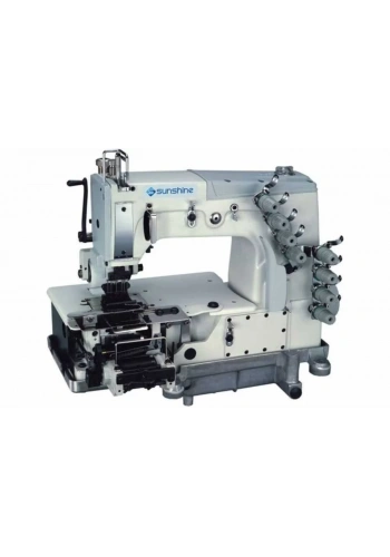 Sunshine DB-78706 PL 6 İğne Şerit Zincir Dikiş Makinası (Eşofman Üç Bant) Kavramalı Motor