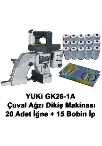 Yuki GK26-1A Çuval Ağzı Dikiş Makinası + 20 Adet İğne + 15 Bobin İp