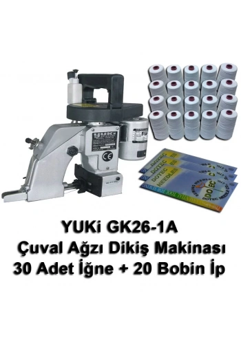 Yuki GK26-1A Çuval Ağzı Dikiş Makinası + 30 Adet İğne + 20 Bobin İp