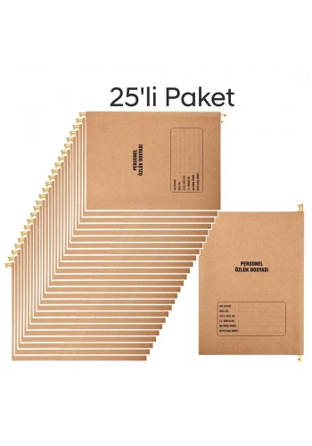 Metal Askılı Personel Özlük Dosyası 8 Yapraklı 25 Li Paket