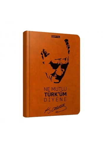 GIPTA ATATÜRK DERİ KAPAK DEFTER 13x21 ÇİZGİLİ 120 YAPRAK (2599)