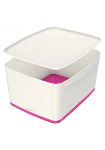 Leitz 5216 MyBox Pembe Beyaz Kapaklı Geniş Saklama Kutusu