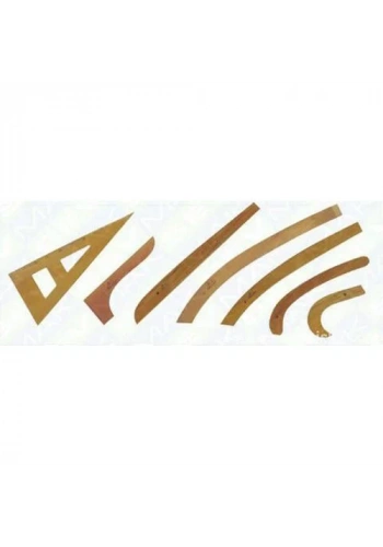 Turhan Ahşap Riga Cetvel Takımı - 7 Parça