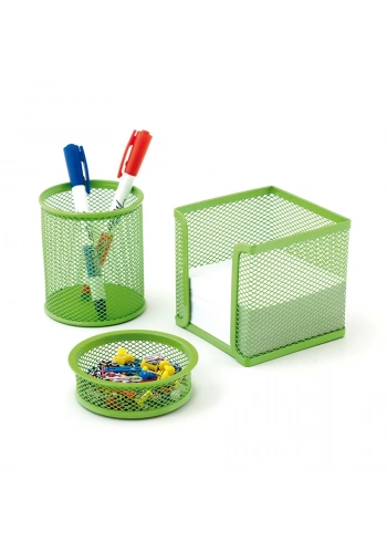Mas 505 Rainbow Yeşil Perfore Metal Üçlü Kalemlik Set