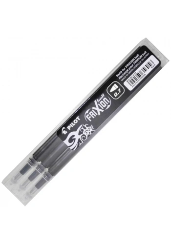 Pilot Frixion Kalemlere Uyumlu Siyah Refil Uçan Kalem (0,7 mm - 3 lü Paket)