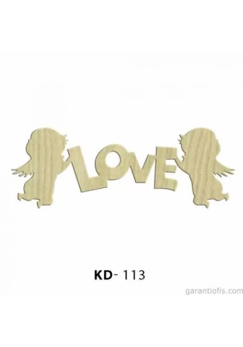 Hobi-Art KD 113 - Love Figürlü Dekoratif Mini Ahşap Obje