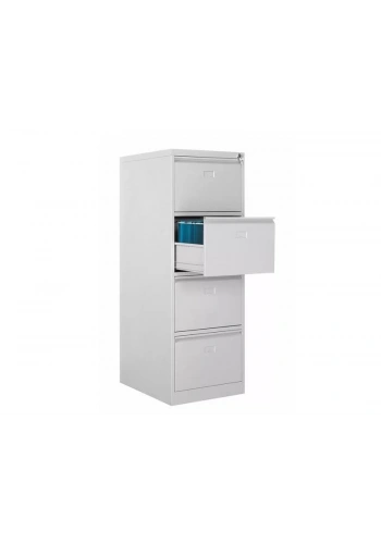 Dört Çekmeceli Metal Kartoteks Askılı Dosya Dolabı Gri