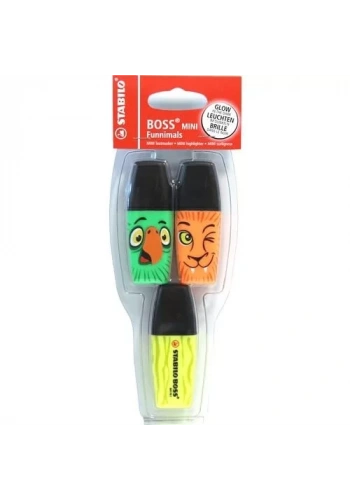 Stabilo Boss Mini Heroes 3 lü Set (Sarı-Yeşil-Turuncu)