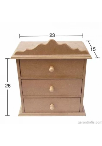 Hobi-Art KU 274 Boyanabilir Ahşap Mini Çekmeceli Sandık