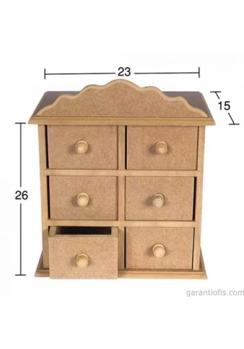 Hobi-Art KU 275 Boyanabilir Ahşap Mini Çekmeceli Sandık