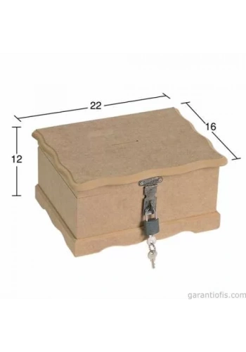 Hobi-Art KU 290 Boyanabilir Kilitlenebilir Ahşap Kutu