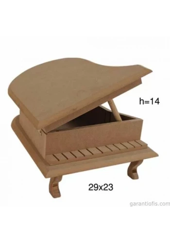 Hobi-Art KU 312 Boyanabilir Ahşap Piyano Tasarımlı Kutu
