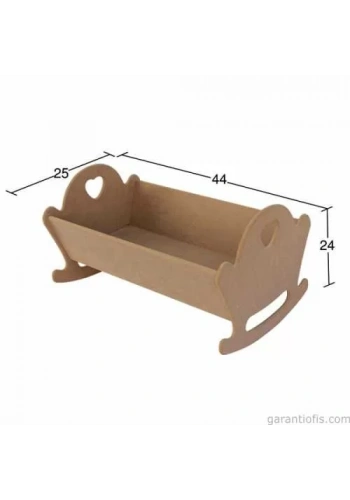 Hobi-Art KU 318 Boyanabilir Ahşap Dekoratif Beşik Obje