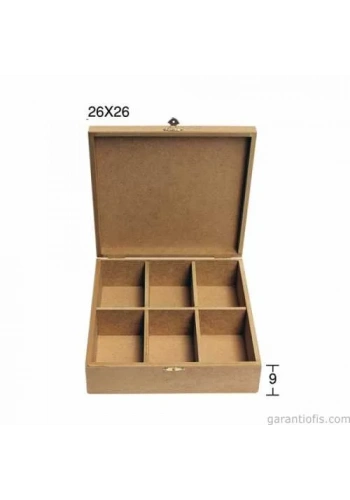 Hobi-Art KU 325 Boyanabilir MDF İç Bölmeli Kutu