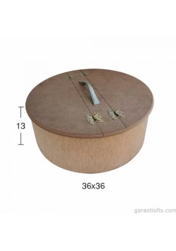 Hobi-Art KU 363 Boyanabilir Ahşap Silindir Şeklinde Kulplu ve Kapaklı Kutu