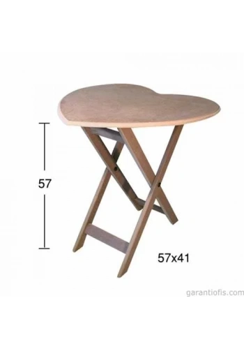 Hobi-Art SP 538 Ham Ahşap Dekoratif Kalp Şeklinde Sehpa