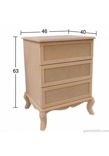 Hobi-Art SP 544 Ham Ahşap Dekoratif Çekmeceli Sehpa