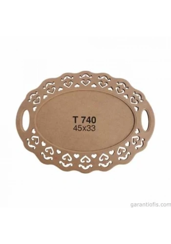 Hobi-Art T 740 Ahşap Kenar İşlemeli Tepsi