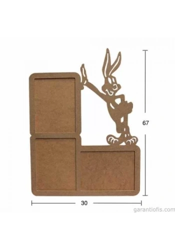 Hobi-Art ÇER 91 Bugs Bunny Tasarımlı Ahşap Resim Çerçevesi
