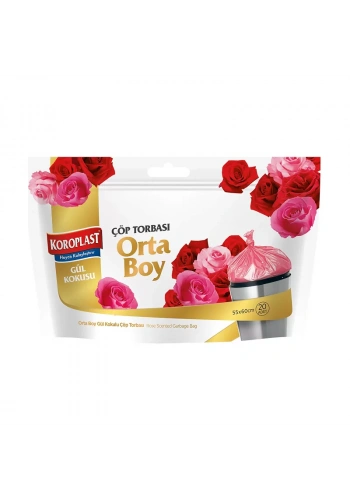 KOROPLAST PREMİUM GÜL KOKULU ORTA BOY ÇÖP TORBASI 55x60cm