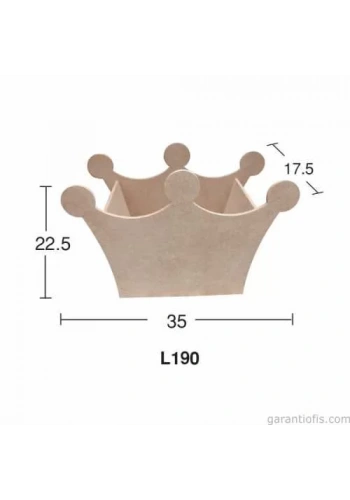 Hobi-Art L 190 Kral Tacı Şeklinde Ham Ahşap Dekoratif Obje