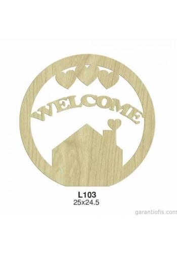 Hobi-Art L 103 Lazer Kesim Welcome Yazılı Kapı Süsü