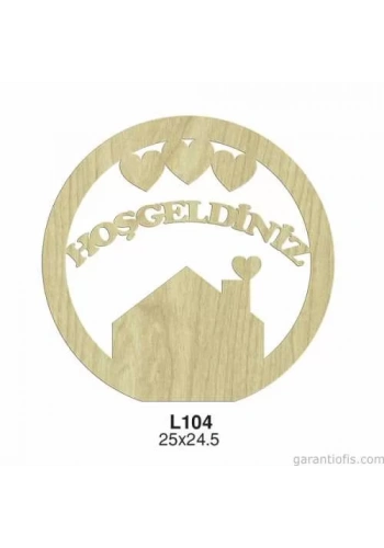 Hobi-Art L 104 Lazer Kesim Hoşgeldiniz Yazılı Kapı Süsü