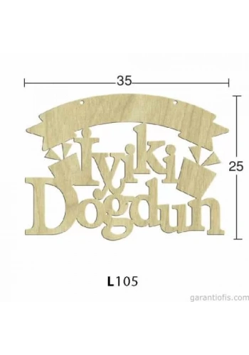 Hobi-Art L 105 Lazer Kesim İyi ki Doğdun Yazılı Süs