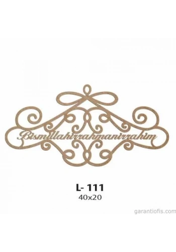 Hobi-Art L 111 Lazer Kesim Özel Tasarımlı Besmele Yazılı Süs
