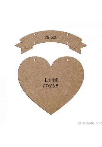 Hobi-Art L 114 Lazer Kesim Kalp Tasarımlı Duvar Süsü