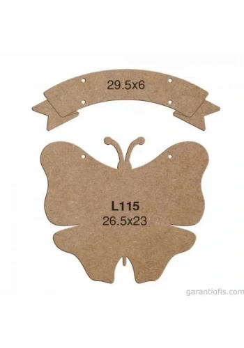 Hobi-Art L 115 Lazer Kesim Kelebek Tasarımlı Duvar Süsü